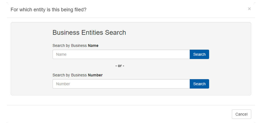 Business Entities Search Box 