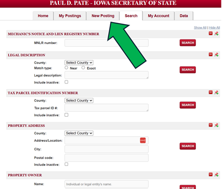 arrow pointing at new posting