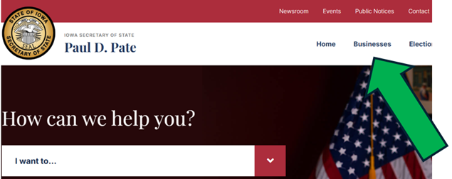 arrow pointing at businesses