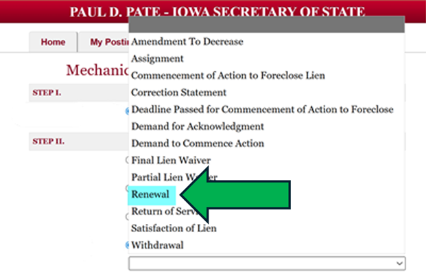 arrow pointing at renewal